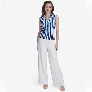 HALSTON NWT Vibrant Striped Sleeveless Top